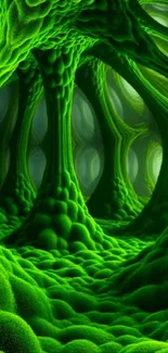 Abstract green forest-like pattern wallpaper