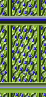 Green and blue abstract pattern wallpaper design.