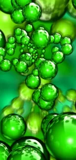 Green bubble abstract wallpaper with vibrant hues.