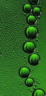 Green bubbles on a textured surface wallpaper.