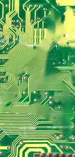 Green circuit board wallpaper for mobile phone.