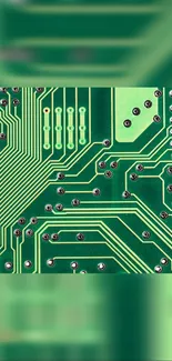 Green circuit board wallpaper design, perfect for tech backgrounds.