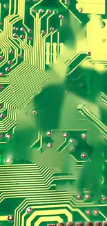 Green circuit board pattern with technology design.