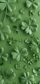 Vibrant green clover leaves close-up