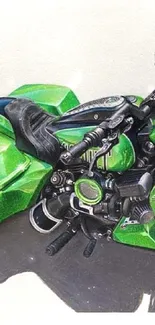 Green custom motorcycle illustration wallpaper.