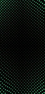 Green dotted neon mobile wallpaper with modern design.