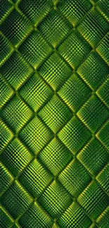 Vibrant green geometric texture wallpaper.