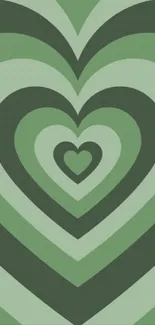 Green heart pattern wallpaper for mobile.