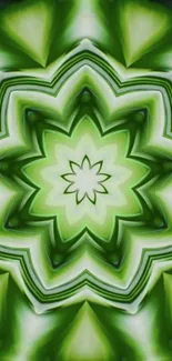 Green kaleidoscope geometric wallpaper for mobile.