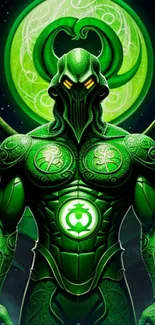 Green Lantern themed wallpaper with cosmic superhero design.