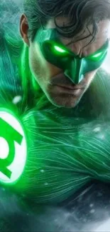 Green Lantern superhero in dynamic action pose.