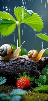 Green Macro Photography Gastropods Live Wallpaper