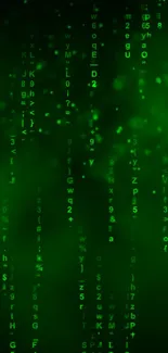 Green Matrix code wallpaper with digital characters cascading down.