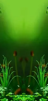 Abstract green nature wallpaper with plants and leaves.