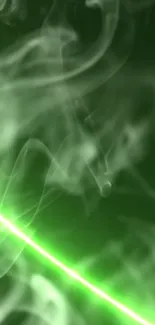 Ethereal green smoke with glowing light effect.