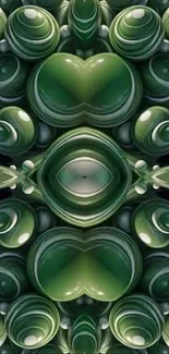 Abstract green spheres pattern wallpaper for mobile.