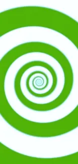 Green spiral pattern mobile wallpaper with a dynamic design.