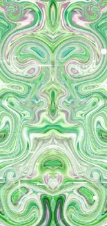 Abstract green swirl pattern wallpaper with intricate design and vibrant colors.