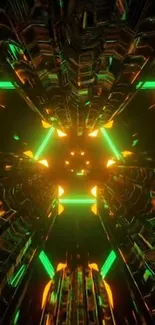 Green Symmetry Visual Effect Lighting Live Wallpaper