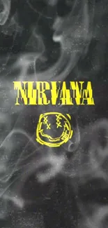 Nirvana logo with smoke on black background wallpaper.