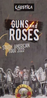 Guns and Roses 2022 South American tour wallpaper showcasing the iconic band.