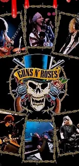 Dynamic Guns N' Roses wallpaper featuring iconic band imagery.