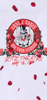 Guns N' Roses 1988 Ritz Theatre poster art with red and white design.