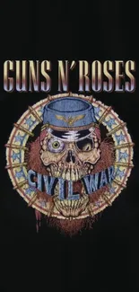 Guns N' Roses skull design wallpaper with dark background.