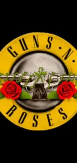 Guns N' Roses logo with roses and barbed wire.