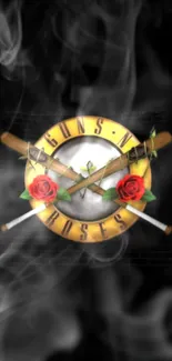 Guns N' Roses logo with smoke effect.