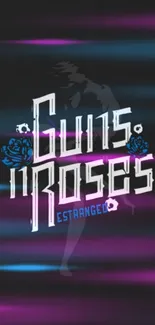 Black wallpaper featuring Guns N' Roses text with blue accents.