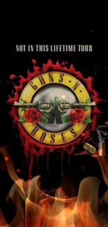 Guns N' Roses tour logo with red and black theme.