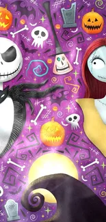 Vibrant Halloween-themed cartoon collage with iconic spooky characters.