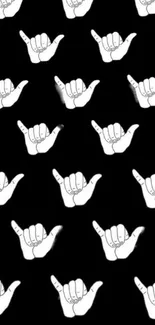 Minimalist black wallpaper with hand gestures.