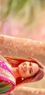 Happiness Smile Pink Live Wallpaper