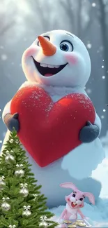 Happiness Snowman Facial Expression Live Wallpaper