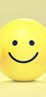 Yellow smiley face with various expressions on a light background.