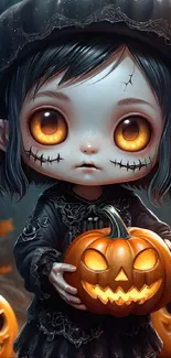 Head Pumpkin Black Live Wallpaper