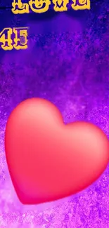 Purple and pink heart wallpaper with love text