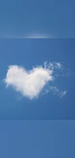 Heart-shaped cloud in blue sky wallpaper