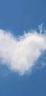 Heart-shaped cloud against a blue sky wallpaper.