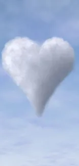 Heart-shaped cloud against a clear blue sky wallpaper.