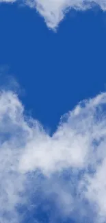 Heart-shaped cloud against a deep blue sky, ideal for peaceful backgrounds.