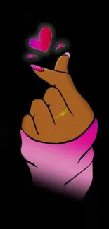 Artistic wallpaper of a hand with a heart.