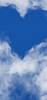 Heart-shaped cloud in a blue sky wallpaper.