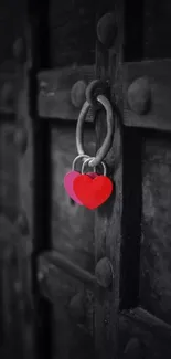 Dark backdrop with a red heart lock.