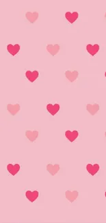 Heart pattern wallpapers in red, pink, and black for mobile phones.