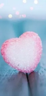 Heart-shaped bokeh with pink hues for mobile wallpaper