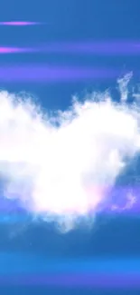 Heart-shaped cloud in a blue sky mobile wallpaper.