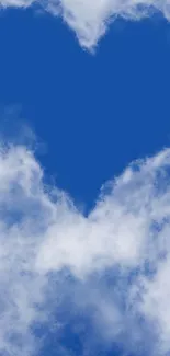 Heart-shaped cloud in a vibrant blue sky, perfect for mobile wallpaper.